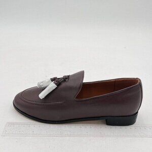 Women’s Brown Dressy Comfortable Low Heels Loafers Closed Square Toe Slip-On